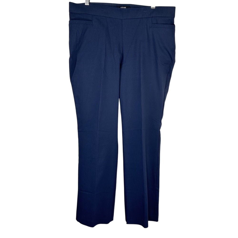 Apt 9 Modern Fit Blue Stretch Straight Leg Pull On Work Pants‎ Women's 12 Petite